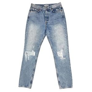 GRLFRND Super High Rise Karolina Straight Leg Distressed Jeans Size 29